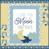Love You to The Moon Panel Blue FREE Downloadable Pattern