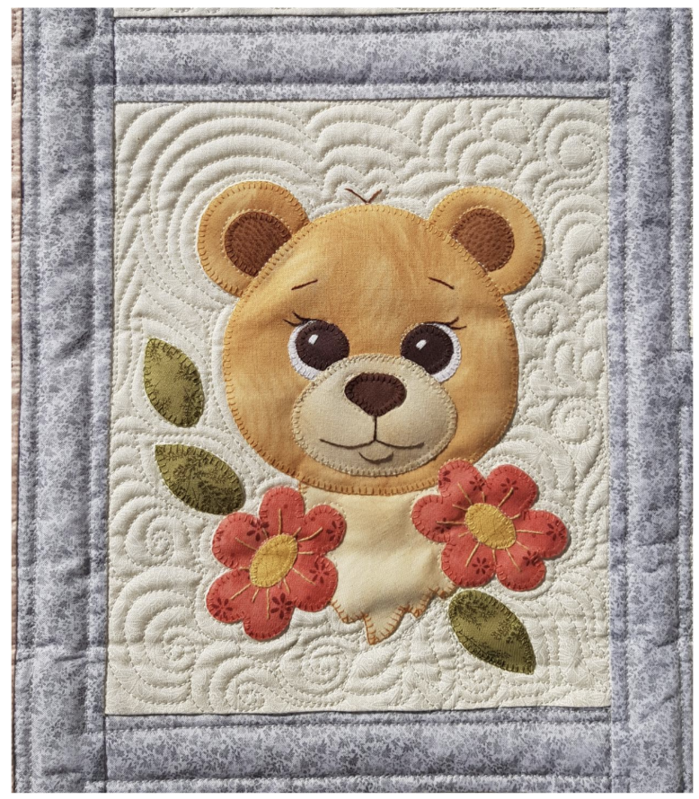 Woodland Babies Crib Downloadable Pattern by Lavenderfield Quilt Design bear