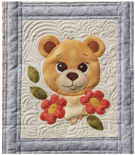 Woodland Babies Crib Downloadable Pattern by Lavenderfield Quilt Design bear