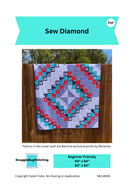 Sew Diamond Downloadable Pattern by Snuggle Bug Stitching