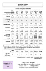 Back of the Simplicity Downloadable Pattern by Cozy Quilt Designs