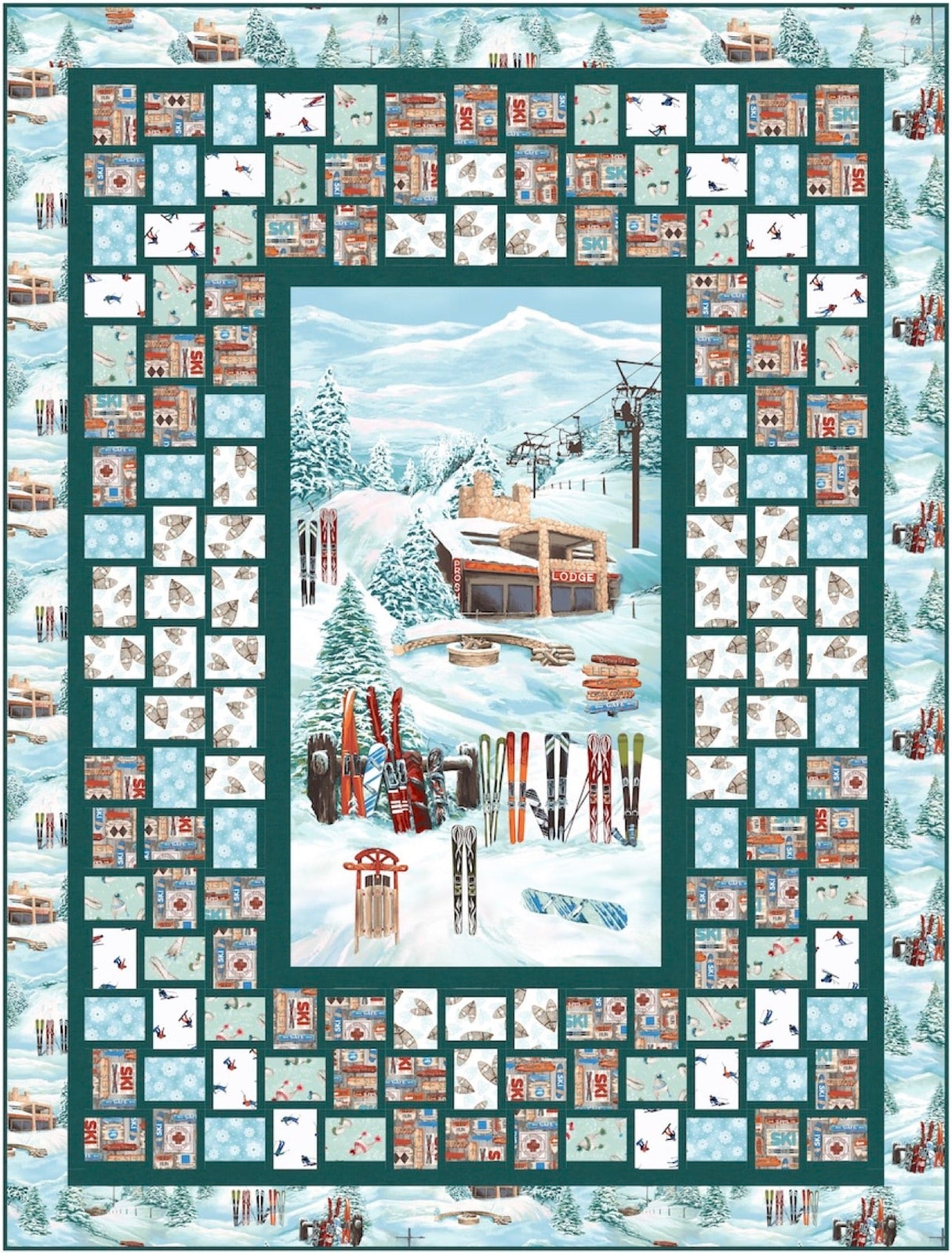 Ski Snapshots Downloadable Pattern by Pine Tree Country Quilts