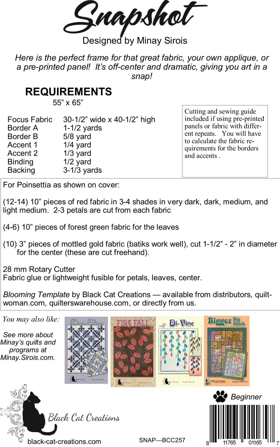 Back of the Snapshot Downloadable Pattern by Black Cat Creations