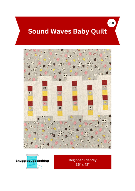 Sound Waves Baby Quilt Downloadable Pattern by Snuggle Bug Stitching