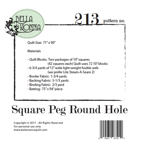 Square Peg Round Hole Quilt Pattern