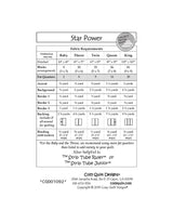 Back of the Star Power Downloadable Pattern by Cozy Quilt Designs
