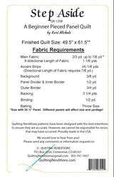 Back of the Step Aside Pattern by Quilting Renditions