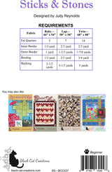 Back of the Sticks and Stones Downloadable Pattern by Black Cat Creations