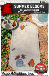 Summer Blooms 'lil Woolie Runner Downloadable Pattern by Patch Abilities - Patterns