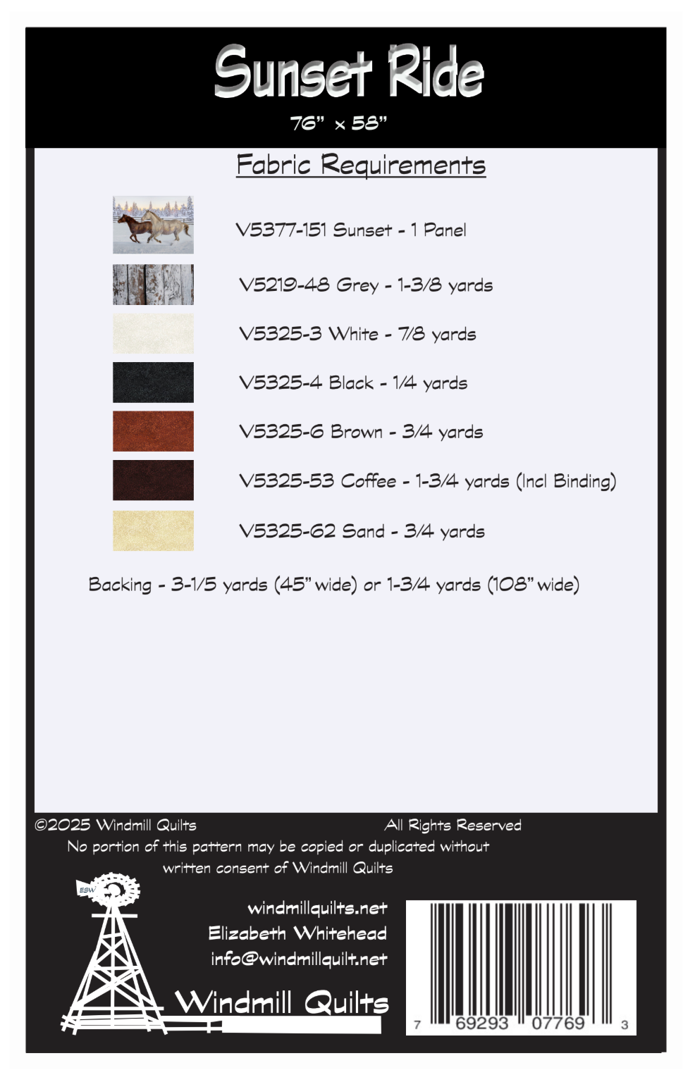 Sunset Ride Downloadable Pattern by Windmill Quilts
