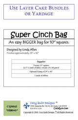 Back of the Super Cinch Downloadable Pattern by Cozy Quilt Designs