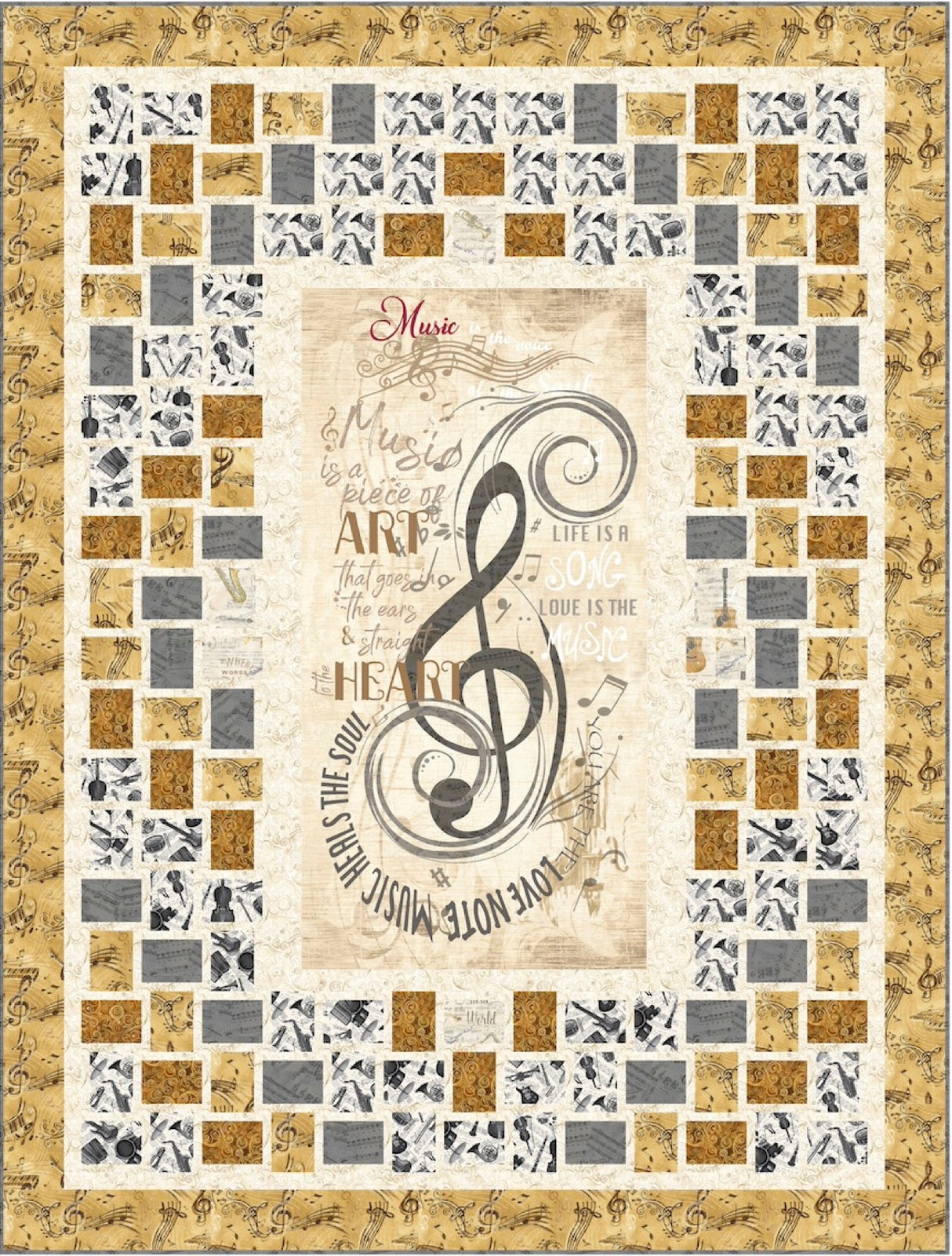 Surrounded by Music Downloadable Pattern by Pine Tree Country Quilts