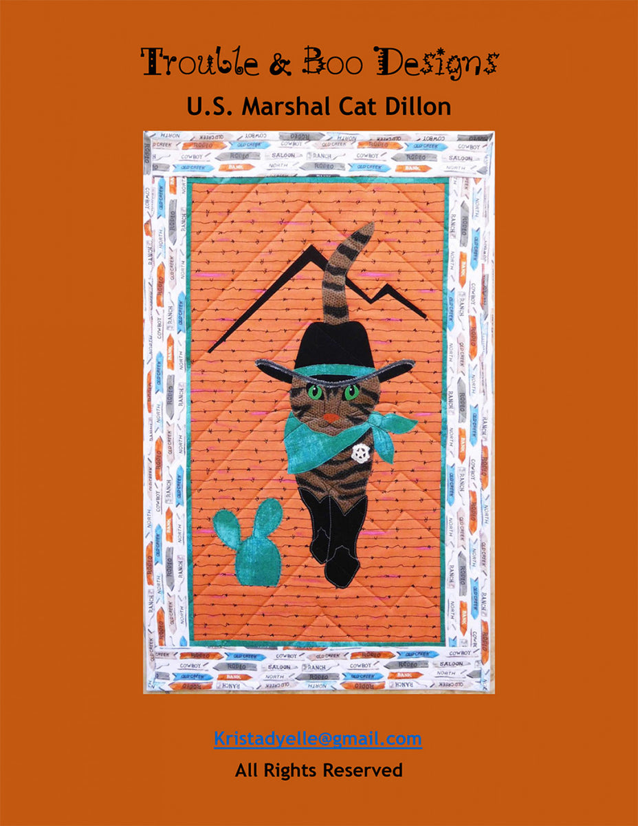 U.S. Marshal Cat Dillon Quilt Pattern Quilting Books Patterns and Notions