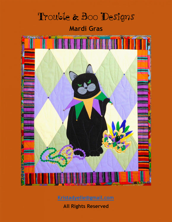 Mardi Gras Quilt Pattern by Trouble and Boo Designs