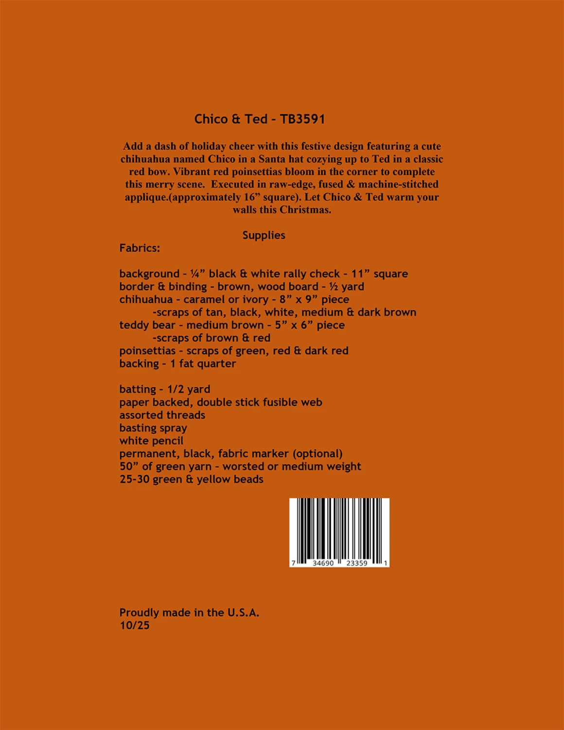 Back of the Chico & Ted by Trouble & Boo Designs