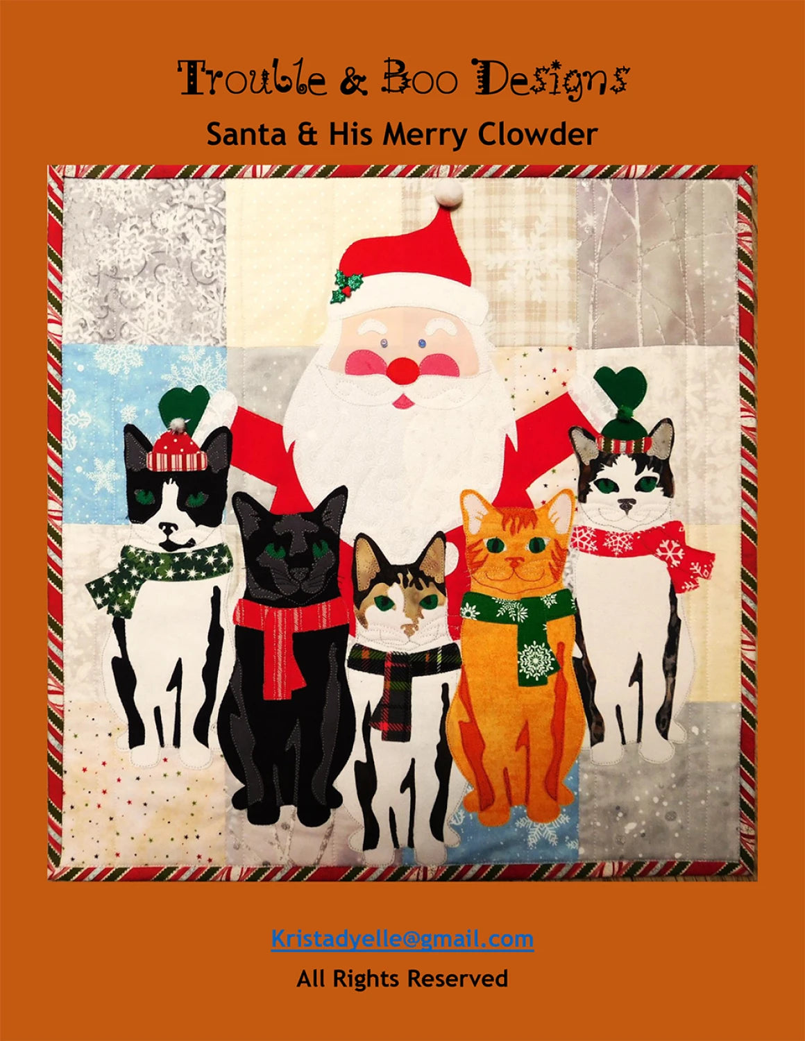 Santa & His Merry Clowder by Trouble & Boo Designs