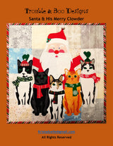 Santa & His Merry Clowder by Trouble & Boo Designs