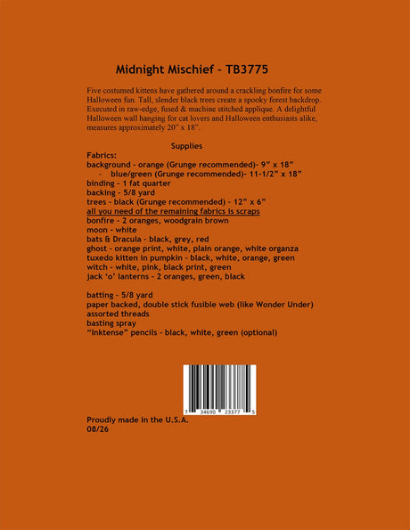 Back of the Midnight Mischief by Trouble & Boo Designs