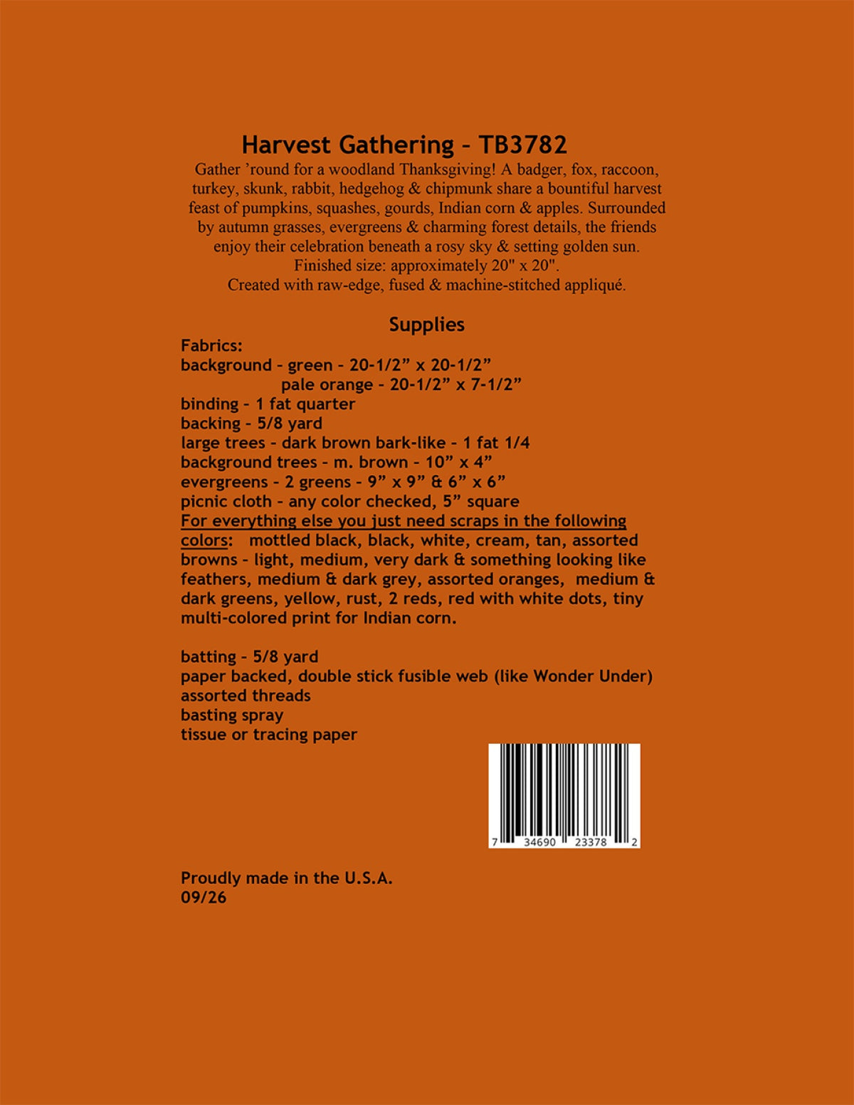 Back of the Harvest Gathering by Trouble & Boo Designs