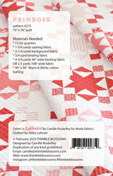 Back of the Primrose Quilt Pattern by Thimble Blossoms