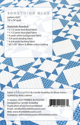 Back of the Something Blue Quilt Pattern by Thimble Blossoms