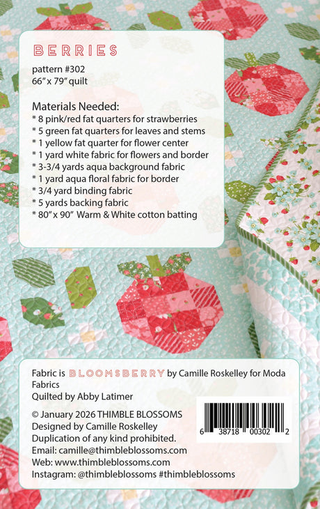 Back of the Berries pattern Quilt Pattern by Thimble Blossoms