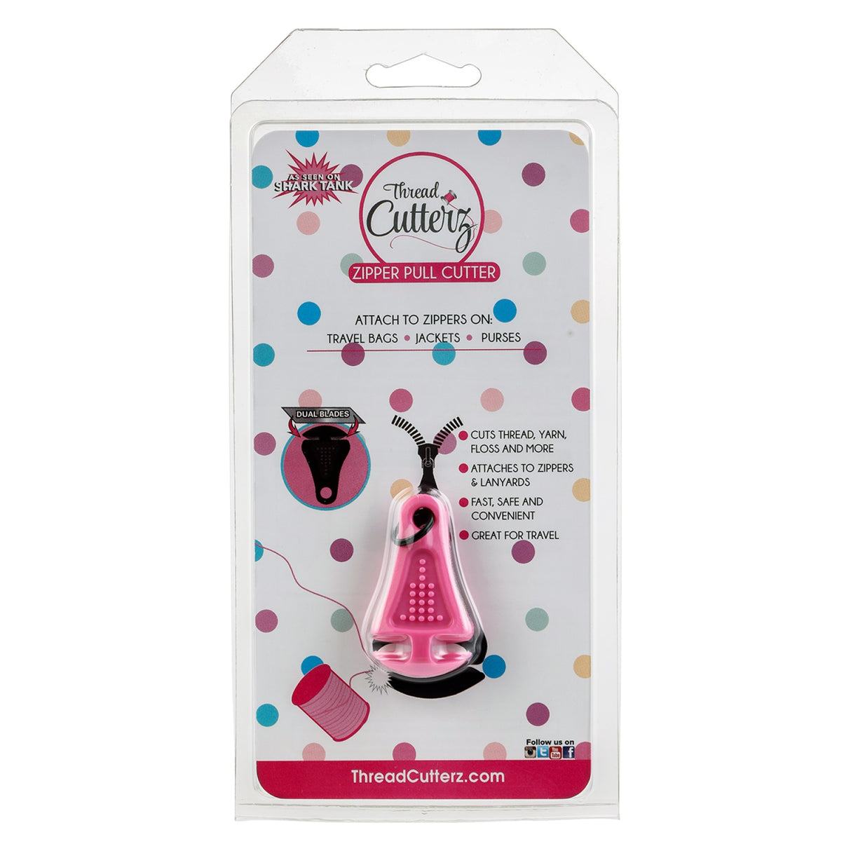 Back of the Thread Cutterz Zipper Pull Pink Thread Cutter by Thread Cutterz