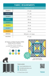 Back of the Diamond Flare Quilt Pattern by Toad and Sew