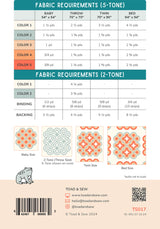 Back of the Cascade Bloom Quilt Pattern by Toad and Sew