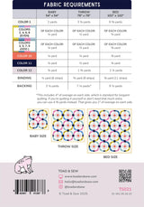 Back of the Moonbeam Quilt Pattern by Toad and Sew