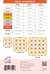 Back of the Foxglove Quilt Pattern by Toad and Sew