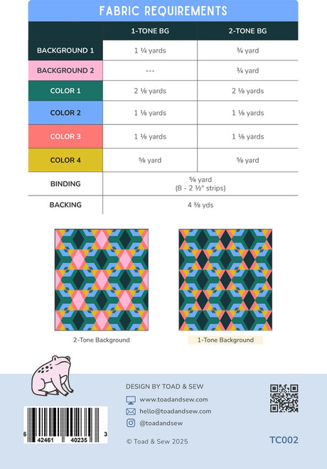 Back of the Divergence Quilt Pattern by Toad and Sew