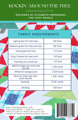 Back of the Rocking Around The Tree Quilt Pattern by The Tipsy Needle