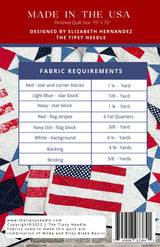 Back of the Made In The USA Quilt Pattern by The Tipsy Needle