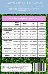 Back of the Garden Party Quilt Quilt Pattern by The Tipsy Needle