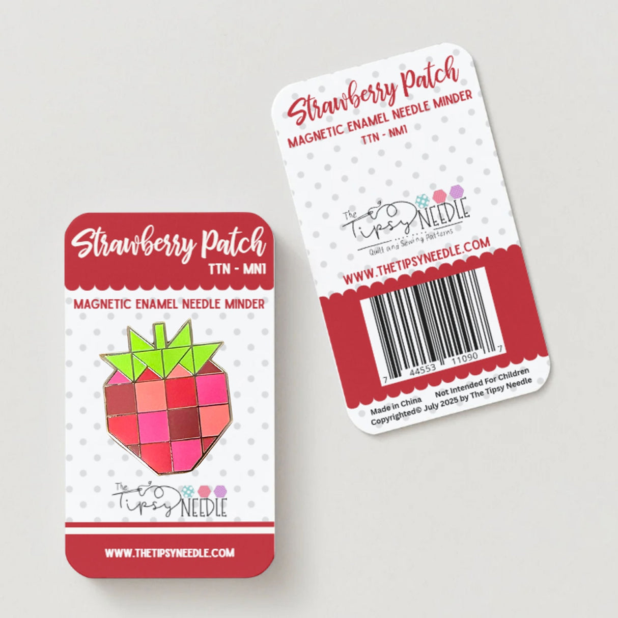 Back of the Strawberry Patch Needle Minder Quilt Pattern by The Tipsy Needle