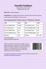 Back of the Fanciful Feather Quilt Pattern by Touramaline & Thyme
