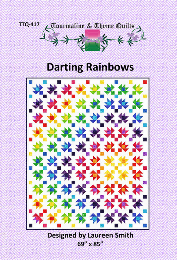 Darting Rainbows Quilt Pattern by Tourmaline & Thyme Quilts