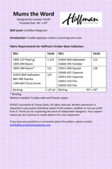 Back of the Mums the Word Quilt Pattern by Touramaline & Thyme