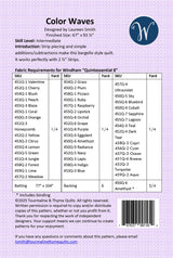 Back of the Color Waves Quilt Pattern by Touramaline & Thyme