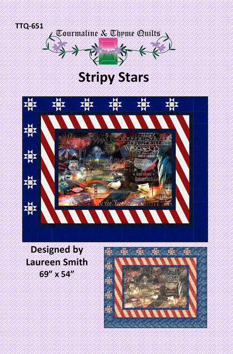 Stripy Stars Quilt Pattern by Touramaline & Thyme
