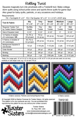 Back of the Rolling Twist Quilt Pattern by Twister Sisters Designs