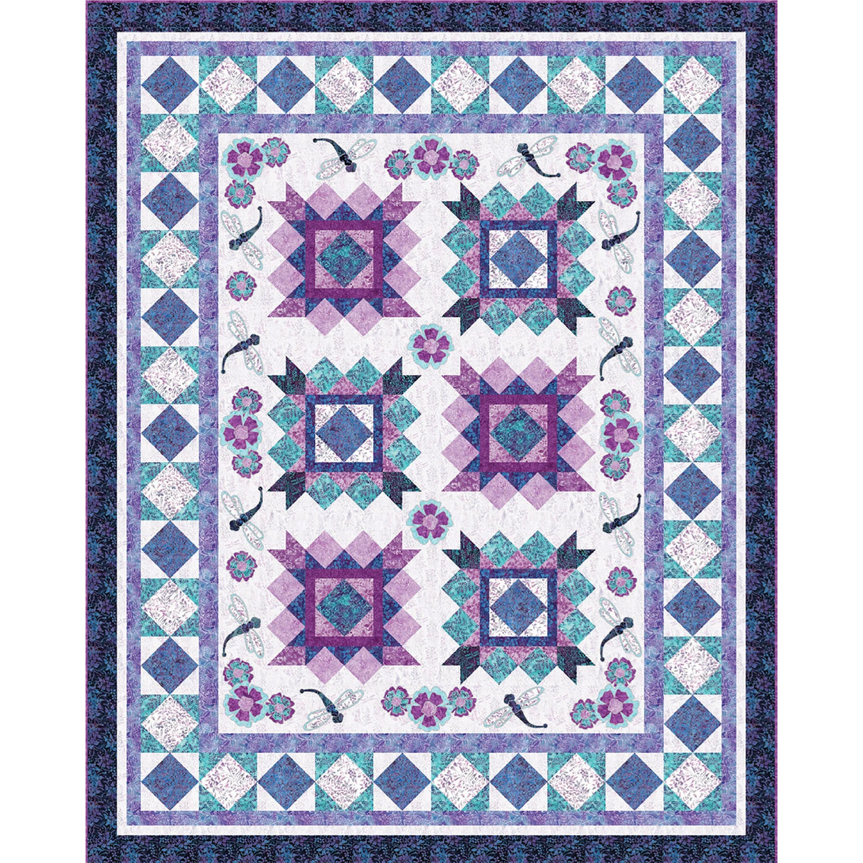 Dragonflies and Posies Quilt Pattern by The Whimsical Workshop