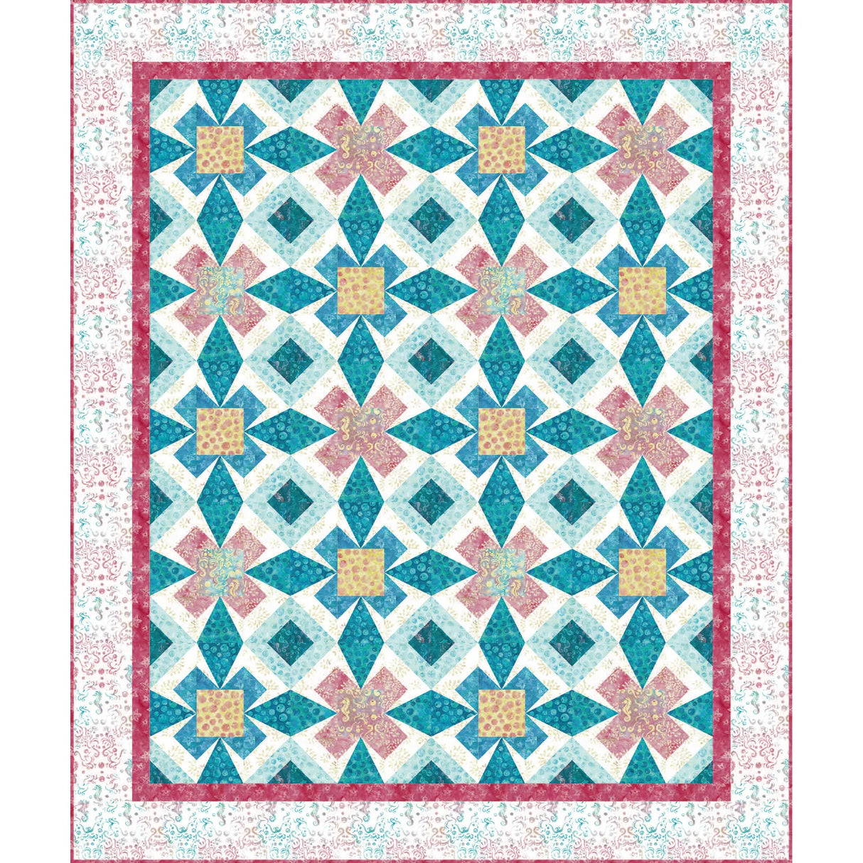 Coral and Waves Quilt Pattern by The Whimsical Workshop