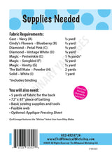 Back of the Once Upon a Time Quilt Pattern by The Whimsical Workshop