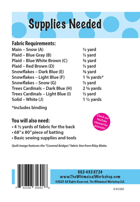 Back of the Country Crossing Quilt Pattern by Whimsical Workshop