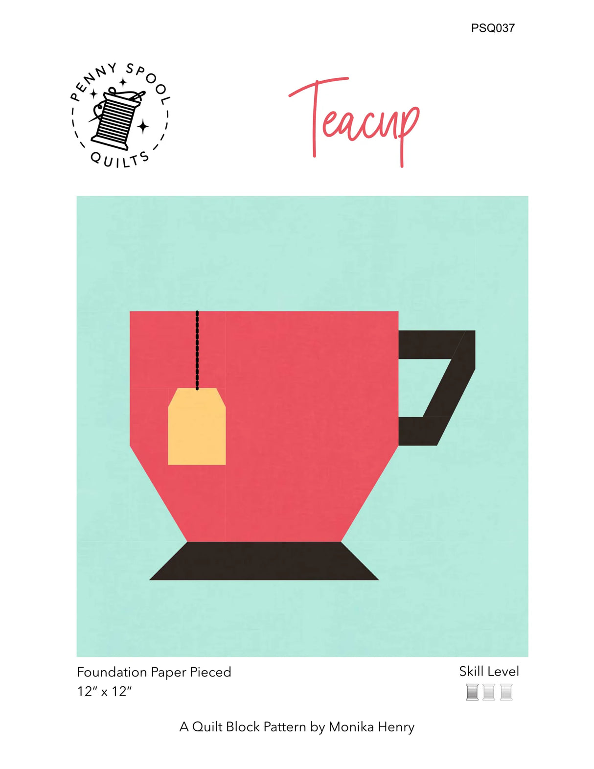 Teacup Quilt Block Downloadable Pattern by Penny Spool Quilts Pattern