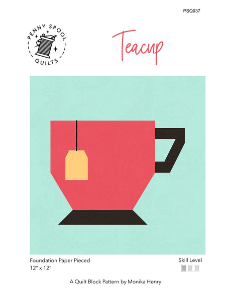 Teacup Quilt Block Downloadable Pattern by Penny Spool Quilts Pattern