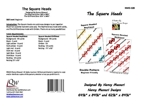 Back of the The Square Heads Downloadable Pattern by Nancy Messuri Designs