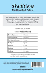 Back of the Traditions Downloadable Pattern by Cuddle Cat Quiltworks